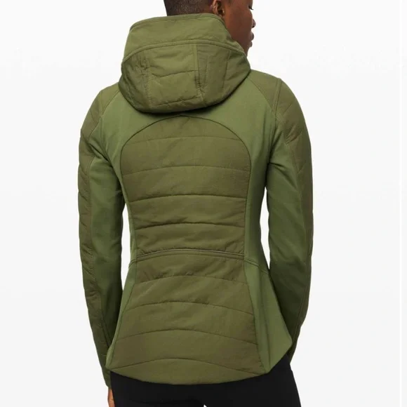 Olive Green Women's Hooded Jacket - Picture 5 of 15